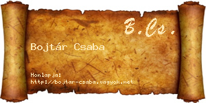 Bojtár Csaba névjegykártya